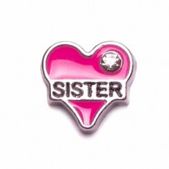 Sister Heart - Pink with Diamonte